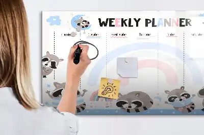 Lavagna magnetica per scrivere pianificatore settimanale per bambini