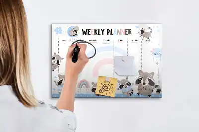 Lavagna magnetica per scrivere pianificatore settimanale per bambini
