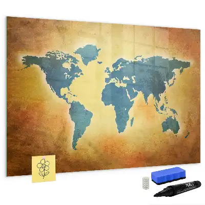 Lavagna magnetica per disegnare tema vecchia mappa del mondo