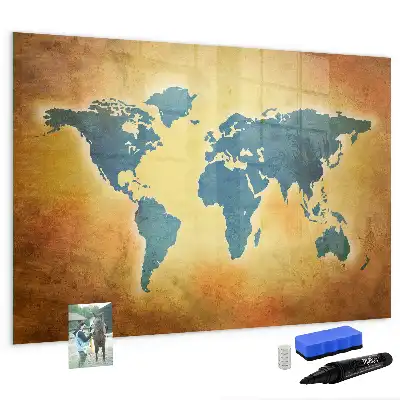 Lavagna magnetica per disegnare tema vecchia mappa del mondo