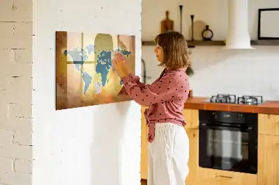 Lavagna magnetica per disegnare tema vecchia mappa del mondo