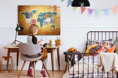 Lavagna magnetica per disegnare tema vecchia mappa del mondo
