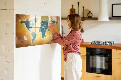 Lavagna magnetica per disegnare tema vecchia mappa del mondo
