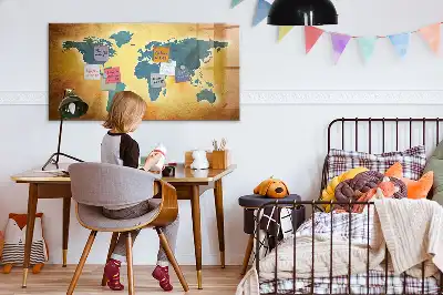 Lavagna magnetica per disegnare tema vecchia mappa del mondo