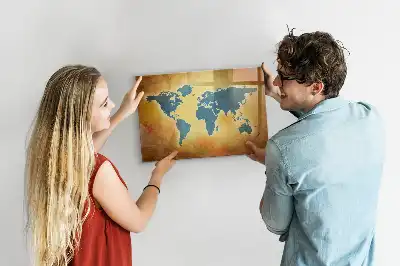 Lavagna magnetica per disegnare tema vecchia mappa del mondo