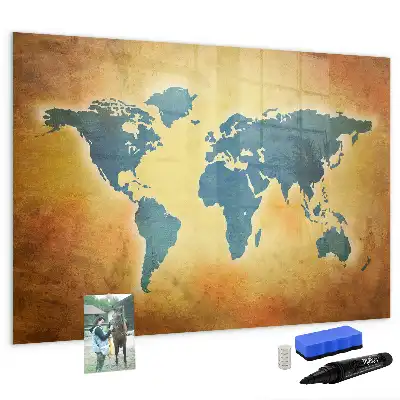 Lavagna magnetica per disegnare tema vecchia mappa del mondo