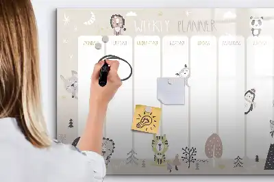 Lavagna magnetica programma settimanale da scrivere