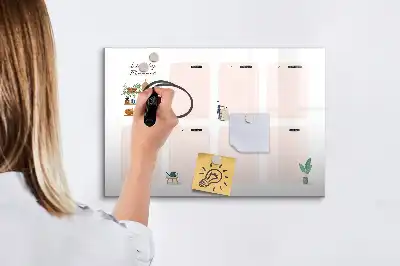 Lavagna magnetica per disegnare pianificatore settimanale