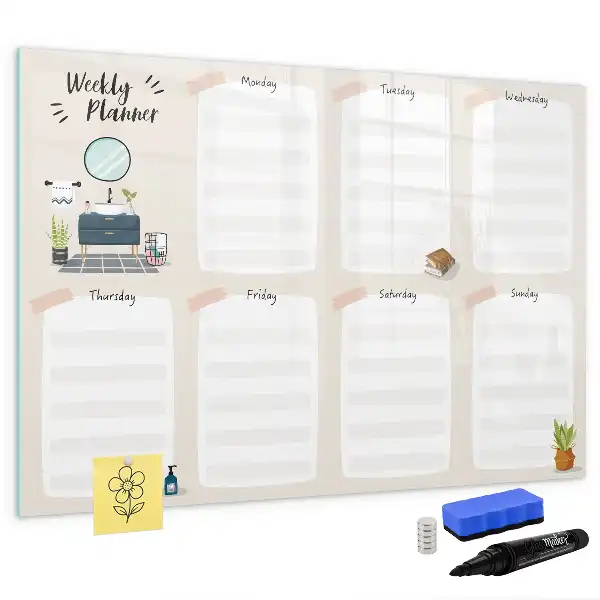 Lavagna magnetica per disegnare pianificatore settimanale