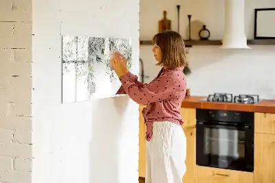 Lavagna magnetica per disegnare motivo natura in fiore