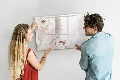 Lavagna magnetica per scrivere motivo Peonie