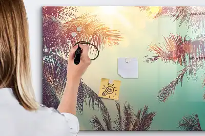 Lavagna magnetica per disegnare con stampa di palme tropicali