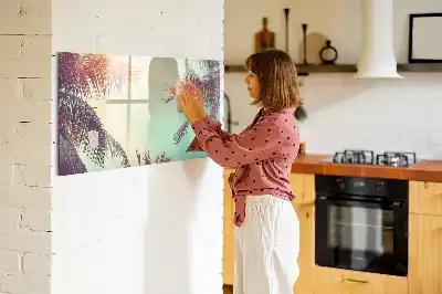 Lavagna magnetica per disegnare con stampa di palme tropicali