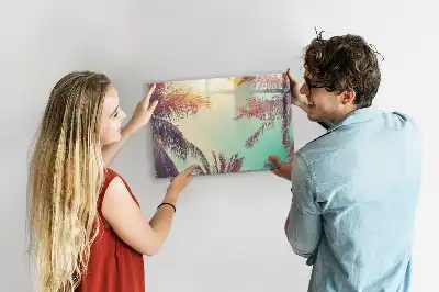 Lavagna magnetica per disegnare con stampa di palme tropicali