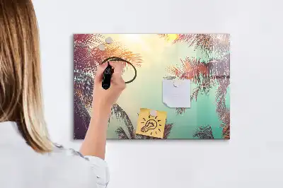 Lavagna magnetica per disegnare con stampa di palme tropicali