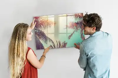 Lavagna magnetica per disegnare con stampa di palme tropicali