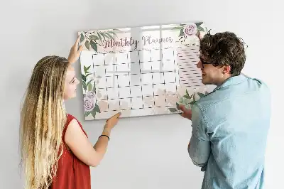 Lavagna magnetica per scrivere con motivo a rose