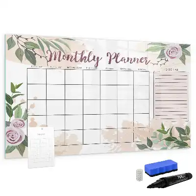Lavagna magnetica per scrivere con motivo a rose
