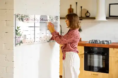 Lavagna magnetica per scrivere con motivo a rose
