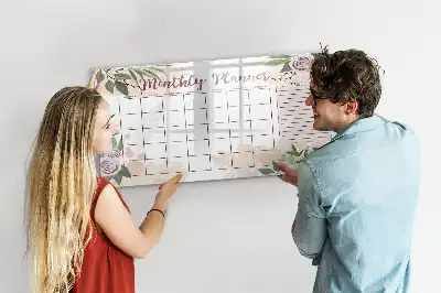 Lavagna magnetica per scrivere con motivo a rose