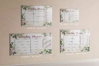 Lavagna magnetica per scrivere con motivo a rose