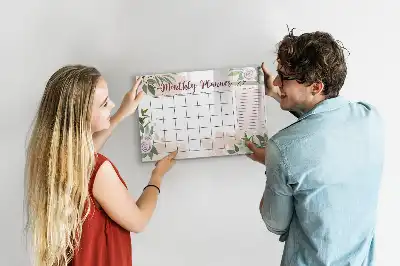 Lavagna magnetica per scrivere con motivo a rose