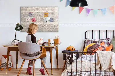 Lavagna magnetica per disegnare decorazione effetto muro di mattoni