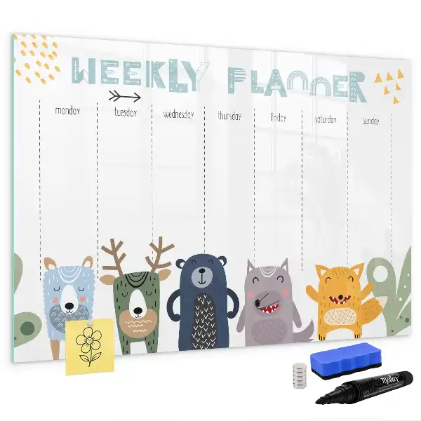 Lavagna magnetica per scrivere pianificatore settimanale per bambini