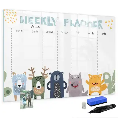 Lavagna magnetica per scrivere pianificatore settimanale per bambini