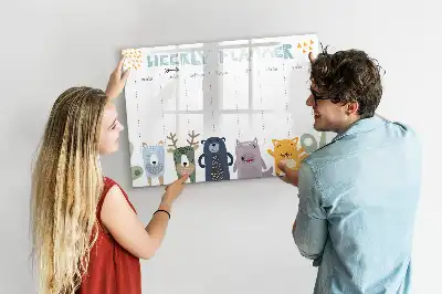 Lavagna magnetica per scrivere pianificatore settimanale per bambini