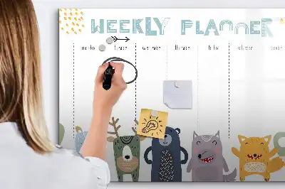 Lavagna magnetica per scrivere pianificatore settimanale per bambini
