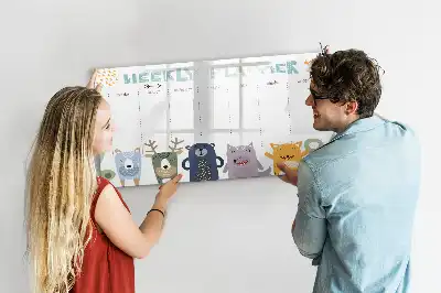 Lavagna magnetica per scrivere pianificatore settimanale per bambini