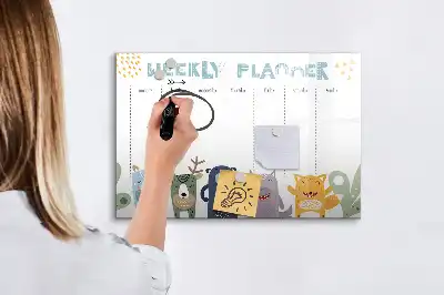 Lavagna magnetica per scrivere pianificatore settimanale per bambini