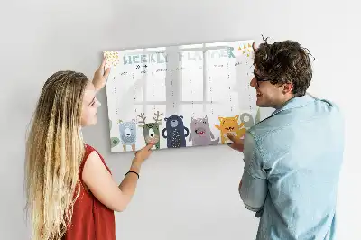 Lavagna magnetica per scrivere pianificatore settimanale per bambini
