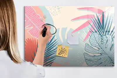 Lavagna magnetica per disegnare motivo foglie pastello