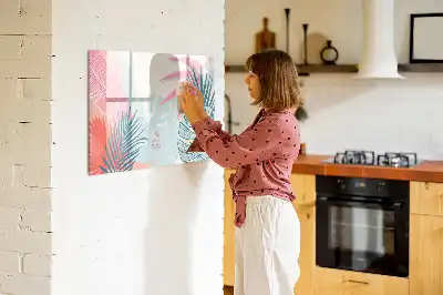 Lavagna magnetica per disegnare motivo foglie pastello