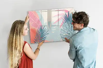 Lavagna magnetica per disegnare motivo foglie pastello