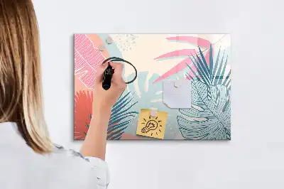 Lavagna magnetica per disegnare motivo foglie pastello