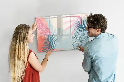 Lavagna magnetica per disegnare motivo foglie pastello