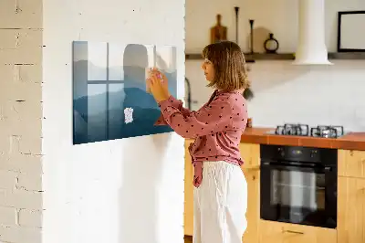 Lavagna magnetica per scrivere con stampa a tema astrazione di paesaggio