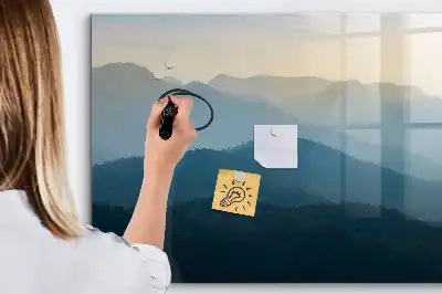 Lavagna magnetica per scrivere con stampa a tema astrazione di paesaggio