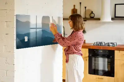 Lavagna magnetica per scrivere con stampa a tema astrazione di paesaggio