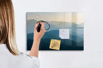 Lavagna magnetica per scrivere con stampa a tema astrazione di paesaggio