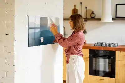Lavagna magnetica per scrivere con stampa a tema astrazione di paesaggio
