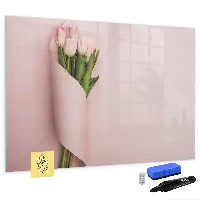 Lavagna magnetica per disegnare con motivo mazzo di fiori