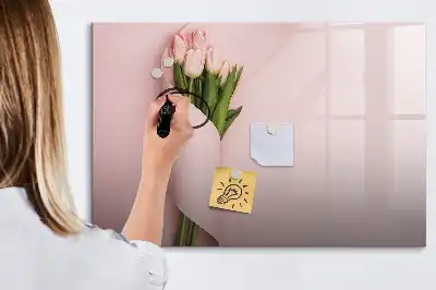 Lavagna magnetica per disegnare con motivo mazzo di fiori