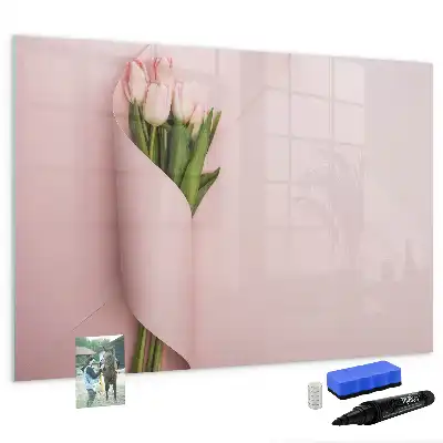 Lavagna magnetica per disegnare con motivo mazzo di fiori