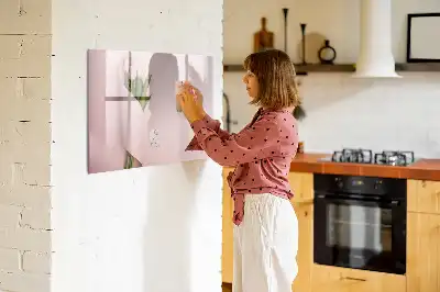 Lavagna magnetica per disegnare con motivo mazzo di fiori
