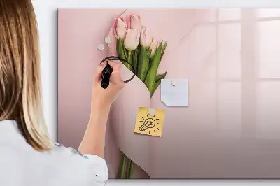 Lavagna magnetica per disegnare con motivo mazzo di fiori