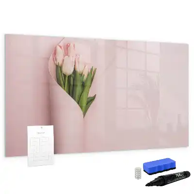 Lavagna magnetica per disegnare con motivo mazzo di fiori